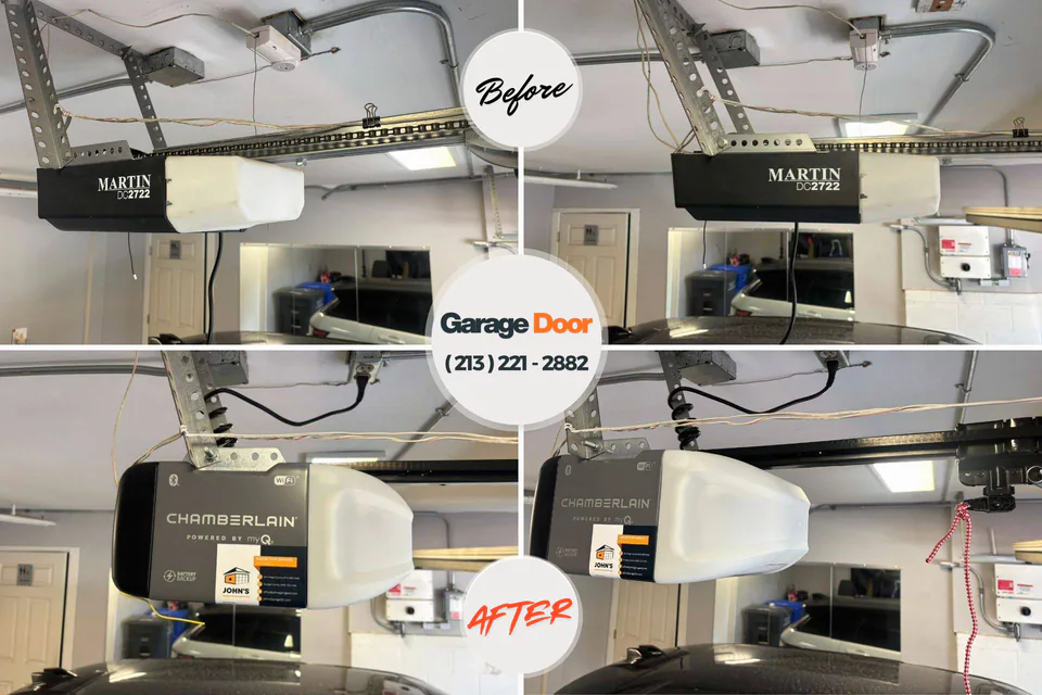 Before and after: garage door repair Barboursville, WV